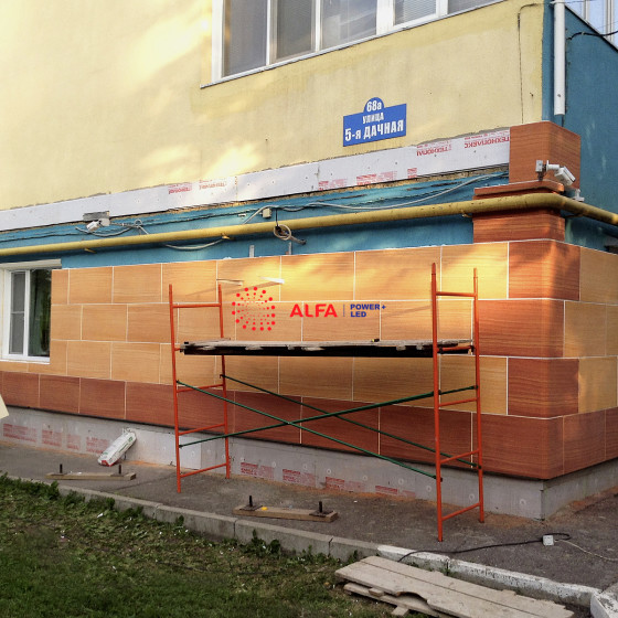 Гибкий камень для фасадной отделки с рисунком