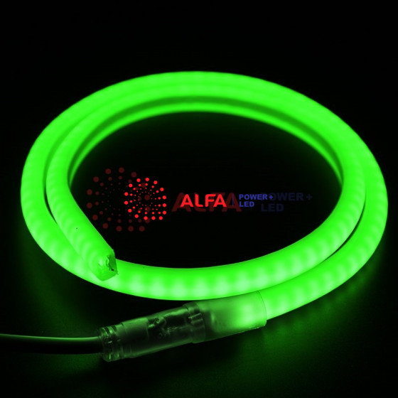 Гибкий Неон LED SMD, форма - D, зелёный, 120 LED/м, бухта 100м